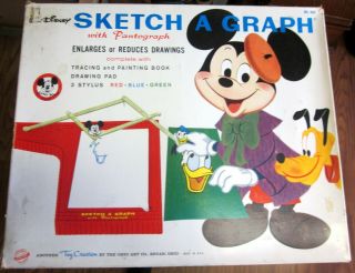 Vintage Walt Disney Productions Mickey Mouse Sketch A Graph Ohio Art 1955