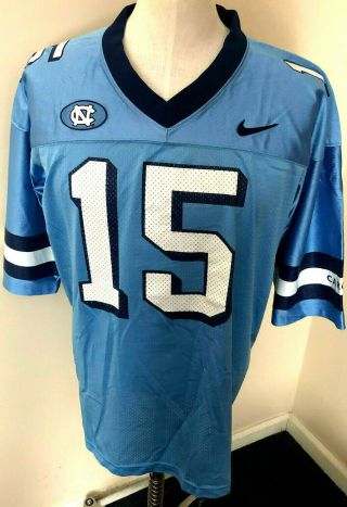 Vintage Nike Unc Carolina Tarheels Blue Football Jersey 15 Made In The Usa - Xl