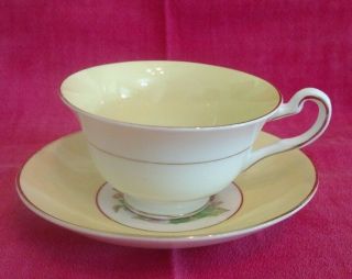 Bone China Made In England Vintage " Rosina " Teacup And Saucer,  Rose And Yellow