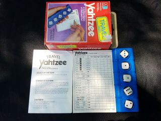 Vintage 1989 Travel Yahtzee Portable Game By Milton Bradley W/ Box