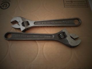 2 Vintage Heavy Duty Crescent 8 - Inch Adjustable Wrenchs Usa