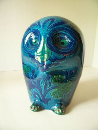 Vintage Italian Owl Bank Mid Century Modern Marked Italy Hand - Painted 8 In Tall