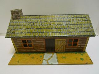 Vintage Marx Fort Apache Fort Dearborn Tin Play Set Log Cabin