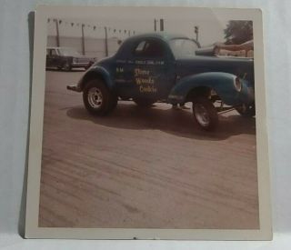 Stone Woods Cookie Drag Car National Trails Raceway Ohio Photograph Vintage 1969