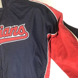 Vintage Cleveland Indians Majestic Zip Up Lined Coat Jacket Men ' s XL 5