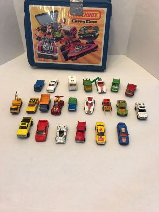 Vintage Die Cast Cars Hot Wheels And Matchbox,  Case 22 Cars 1970 