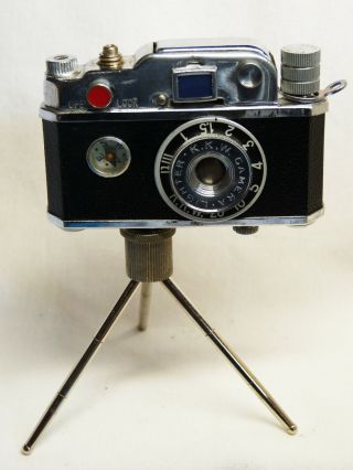 Vintage Photo - Flash K.  K.  W.  Table Lighter Camera Tripod Compass Occ Japan