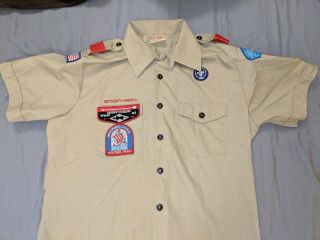 Bsa Boy Scouts America Uniform Shirt Mens Size Large Short Sleeve Vintage
