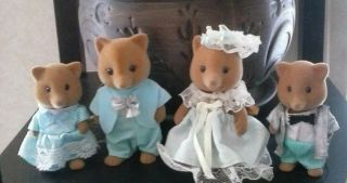Calico Critters Sylvanian Families 4 Vintage Slydale Fox Dressed Up