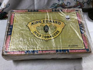 Vintage King Edward Mild Tobacco 50 Cigar Box` 8 Cent