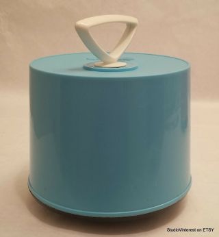 VINTAGE 1960S BLUE DISK - GO - CASE 45 RPM RECORD CARRYING STORAGE CASE MID - CENTURY 4