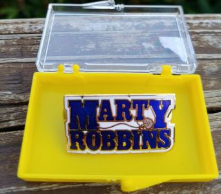 Vintage Marty Robbins Country Music Concert Lapel Hat Enamel Pin 1980 