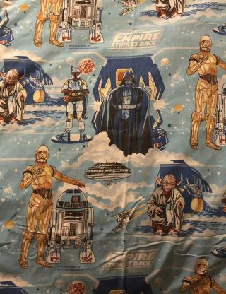 Vintage Star Wars Empire Strikes Back 1979 Twin Fitted Sheet And Flat Sheet Set