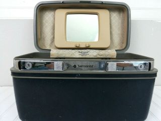 Samsonite Profile Ii Makeup Train Case Luggage Vintage No Key With Mirror Blue