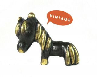 Walter Bosse Horse Figurine Vintage Mid Century Miniature Austria Brass 1950s
