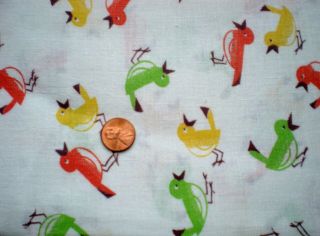 Tweety BIRDS Vintage NOVELTY FEEDSACK Quilt Sewing Doll Clohtes Craft Fabric 2