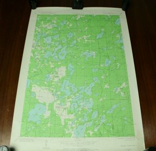 1964 Vintage Usgs Map Topo Three Lakes Quadrangle Wisconsin Topographic Lake