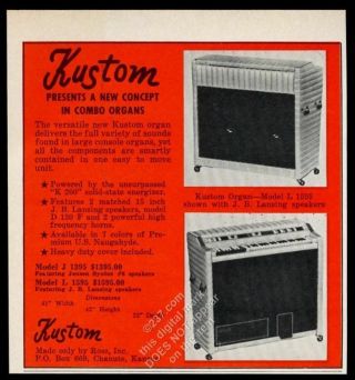 1967 Kustom Combo Organ L - 1595 Photo Vintage Print Ad
