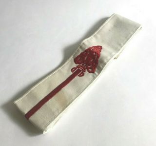Vintage Bsa Boy Scouts Oa Order Of The Arrow White Red Arrow Embroidered Sash