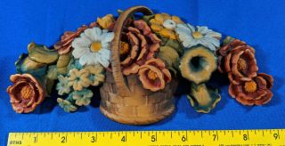 Holzschnitzerei Oberbacher Carved Wood Vtg Flowers Floral Decor Wall Hanging