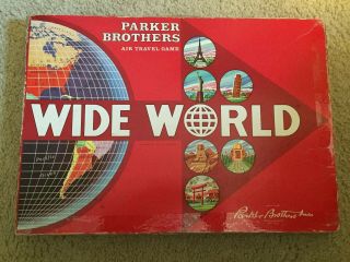 Wide World Air Travel Game Parker Brothers Vintage Rare Board Game 1957