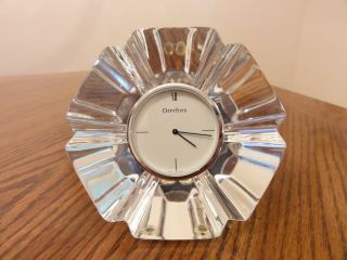 Vintage Orrefors Sweden Modern Orion Design Fine Crystal Desk Clock