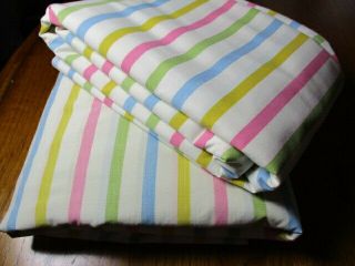 Vintage Pacific Miracale Double Bed Sheet Set Fitted & Flat Multi Color Stripes