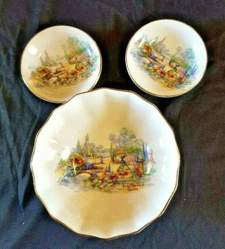 Sandland Ware In An Olde World Garden Jam Dish With Matching Butter Pats Vintage