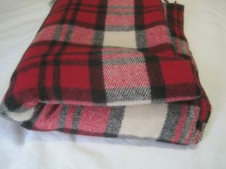 Vintage 100 Wool Plaid Blanket Throw Blanket 85 