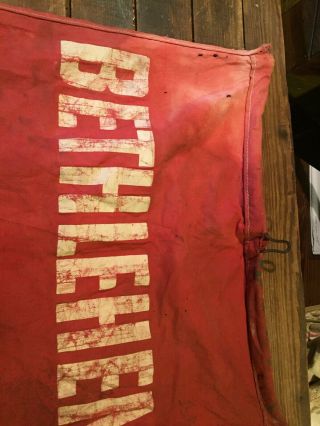 Vintage Bethlehem Steel Cloth Banner On Hanger Pittsburg,  Pa. 6
