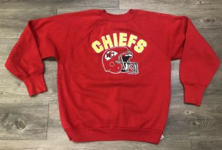 Vtg 90’s Kansas City Chiefs Logo 7 Sweatshirt Size Adult Small