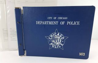 Vintage Chicago Police Department Mug Shot Photo Book Binder 1473 Plus Sheets