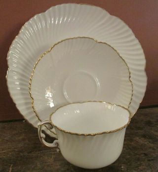 Vintage Hammersley Gold/white Cup Saucer Plate Trio Bone China