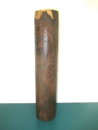 Vtg Lathe Turned 10 " X2 " Cylinder Lignum Vitae Carving Woodwork Craft 1lb 10oz