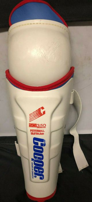 Vintage Cooper SG350 Hockey Shin Pads Guards Adult Small 13.  5” 34.  5 cm 6