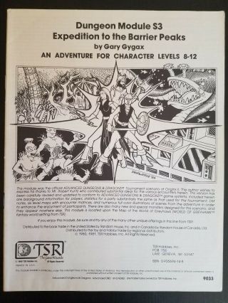 VINTAGE: AD&D Module S3 Expedition to Barrier Peaks,  1981 4