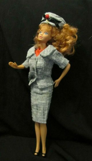 Vintage Barbie 954 Career Girl - Gray Suit - Red Leotard - Hat - Shoes (no Doll)