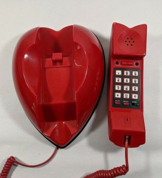Vintage Columbia Telecon Red Heart Telephone Ii Retro 80s Phone
