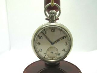 1940s Vintage Military Swiss Made Pocket Watch Steel Cased G.  C.  D And.