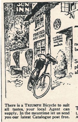 1924 TRIUMPH CYCLE CO.  Coventry London Bicycle art VTG PRINT AD 2