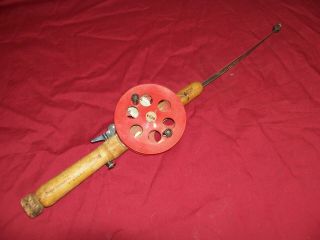 Old Normark Thrumming Finland Teho Jigging Ice Fishing Rod And Reel Vintage Pole