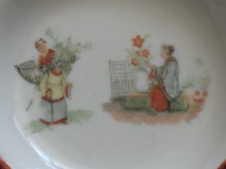 RUSSIAN Porcelain China Art Chinese PLATE Old Stamp Factory Dulevo Vintage VTG 2