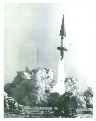Nike Hercules Missile Being Fired During Annual Service Practice - Vintage Photo