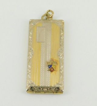 Vintage / Antique Knights Of Pythias Gold Filled Locket Pendant