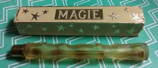 MAGIE DE LANCOME Vintage LALIQUE Wand Flacon Perfume Bottle w/Frosted Stars RARE 2