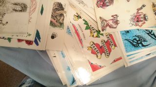 Random packs of 20 sheets of Vintage tattoo flash 80 ' s - 90 ' s 4