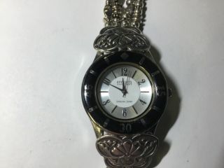 Ladies Ecclissi Sterling Silver Watch Round Face Customized W/pbd Ss Beaded Band