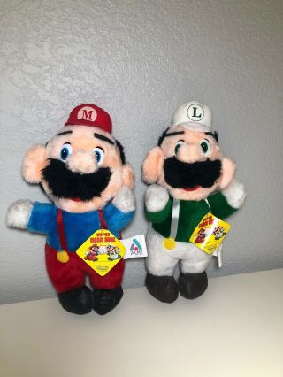 Vintage 1988 Nintendo Acme Mario And Luigi Plush 11.  5” Styrene Cellulose
