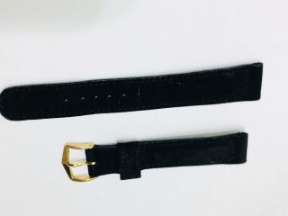 Vintage Men’s Bulova Black 17mm Suede watch strap1/20 - 10KGF Buckle10604M 3