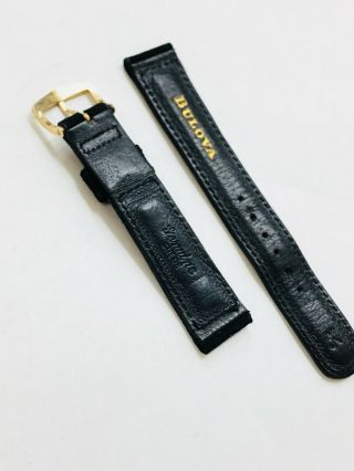 Vintage Men’s Bulova Black 17mm Suede watch strap1/20 - 10KGF Buckle10604M 4
